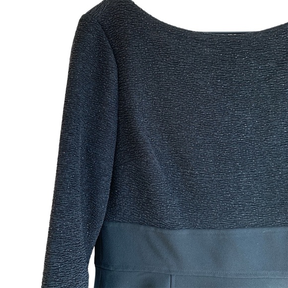 Maggy London Black Cocktaill Evening Midi Dress V Back Glittery Bodice Size 14 - Picture 4 of 4